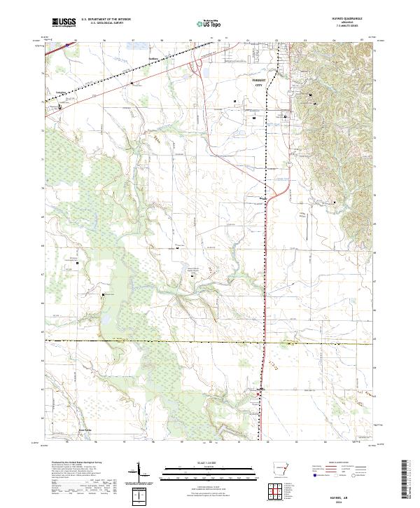 US Topo 7.5-minute map for Haynes AR