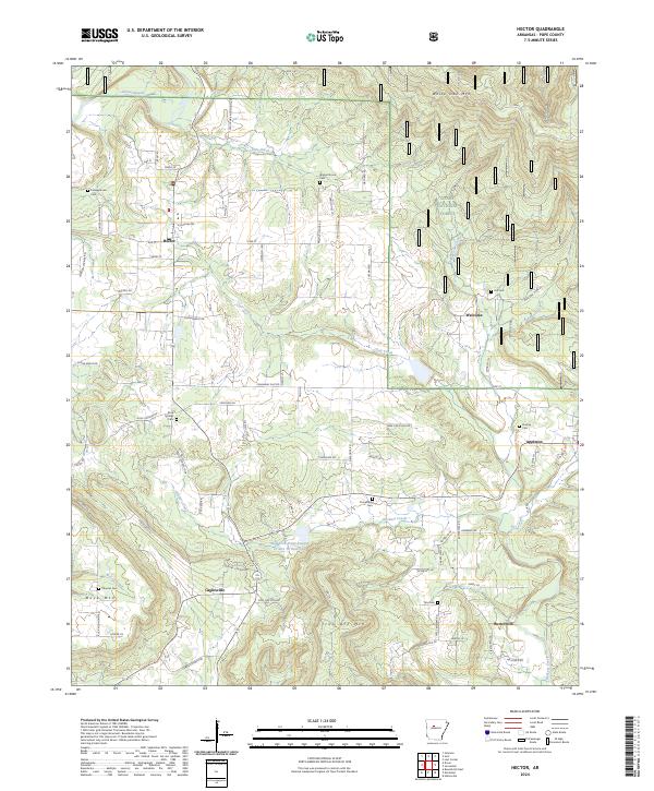 US Topo 7.5-minute map for Hector AR