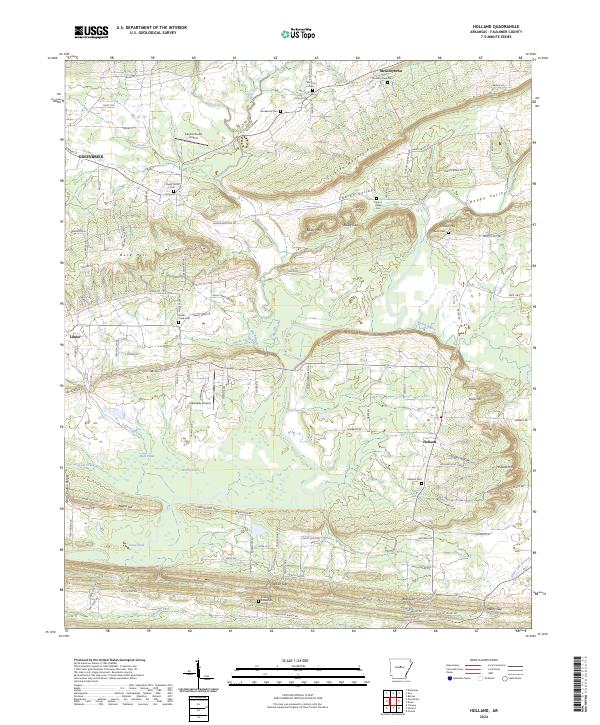 US Topo 7.5-minute map for Holland AR