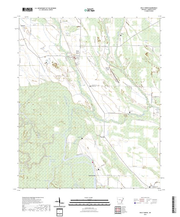 US Topo 7.5-minute map for Holly Grove AR