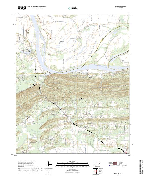 US Topo 7.5-minute map for Houston AR