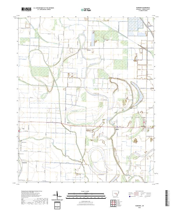 US Topo 7.5-minute map for Humnoke AR