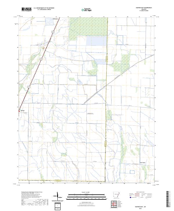 US Topo 7.5-minute map for Hunter East AR