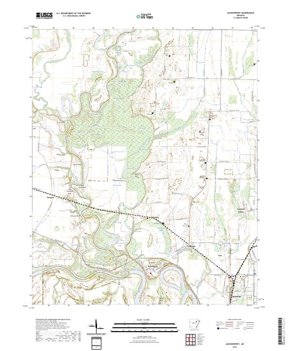 US Topo 7.5-minute map for Jacksonport AR