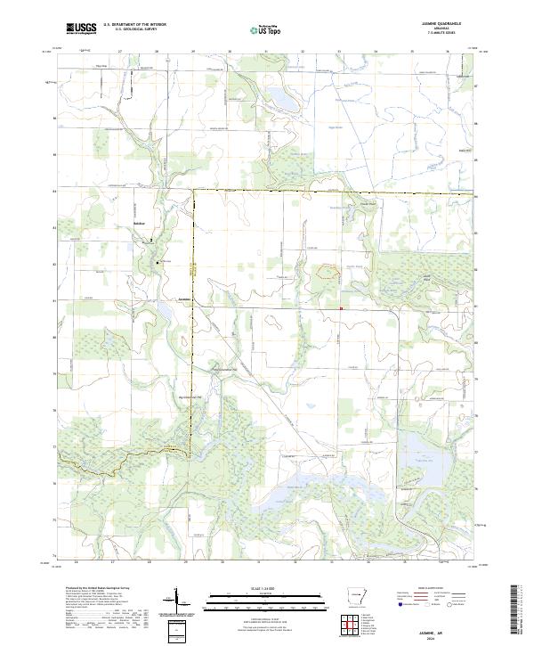 US Topo 7.5-minute map for Jasmine AR