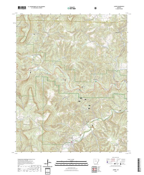 US Topo 7.5-minute map for Jasper AR