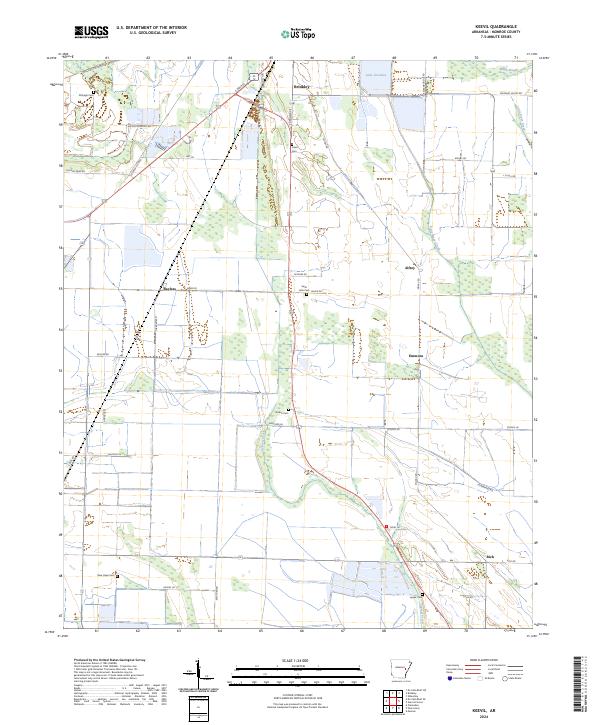 US Topo 7.5-minute map for Keevil AR