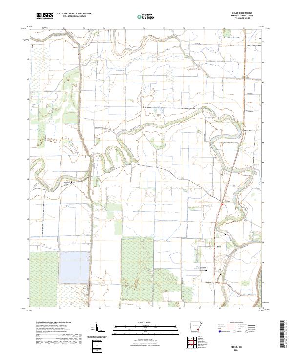 US Topo 7.5-minute map for Kelso AR