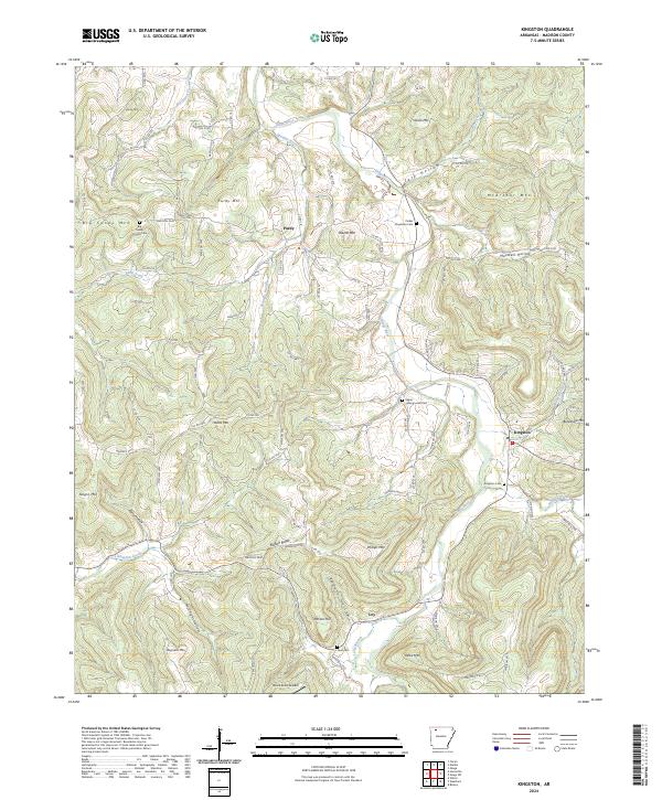 US Topo 7.5-minute map for Kingston AR