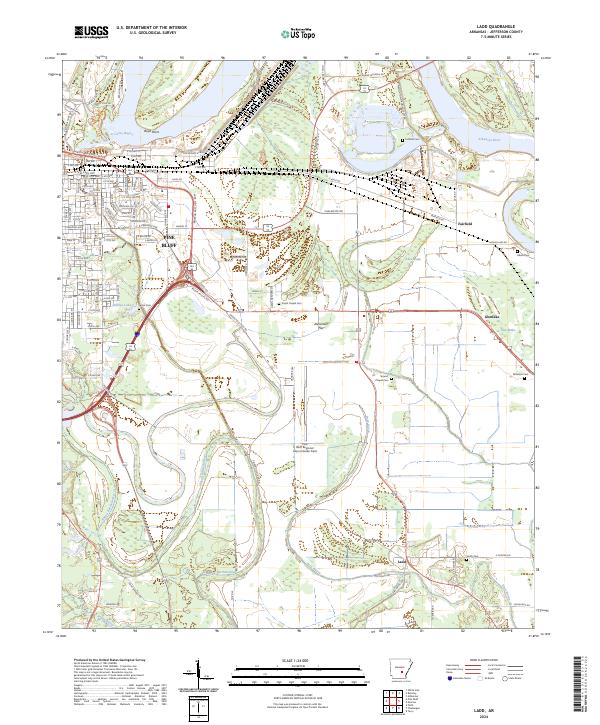 US Topo 7.5-minute map for Ladd AR