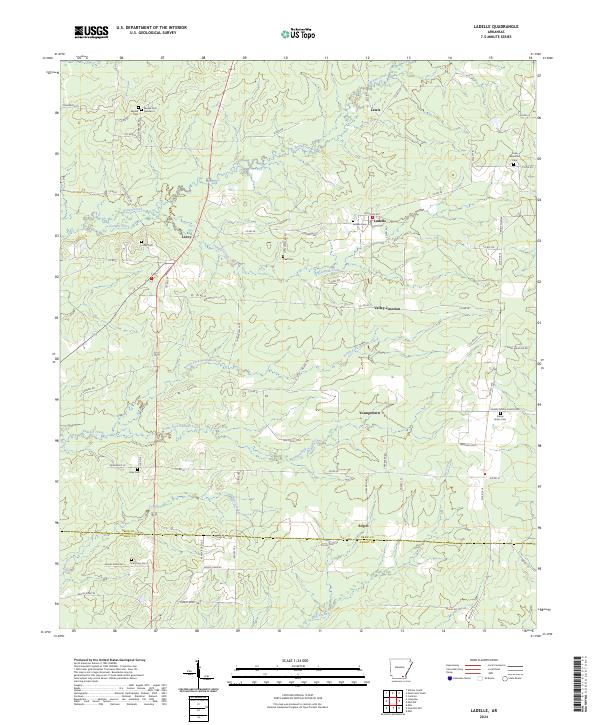 US Topo 7.5-minute map for Ladelle AR