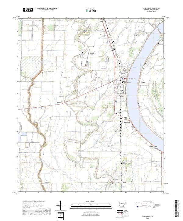 US Topo 7.5-minute map for Lake Village AR