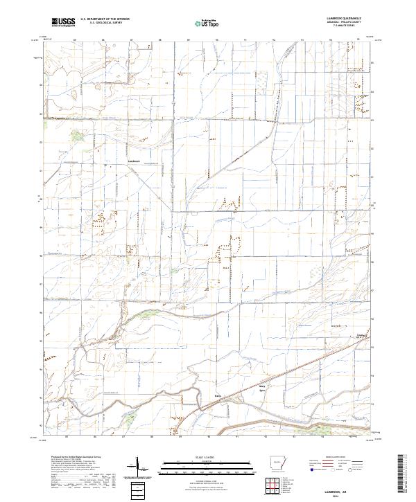 US Topo 7.5-minute map for Lambrook AR