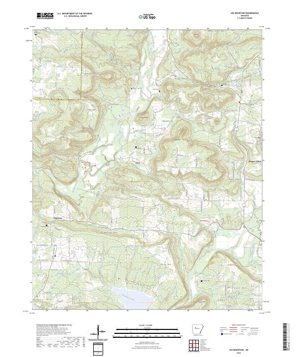 US Topo 7.5-minute map for Lee Mountain AR