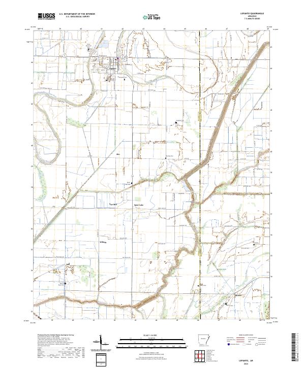 US Topo 7.5-minute map for Lepanto AR