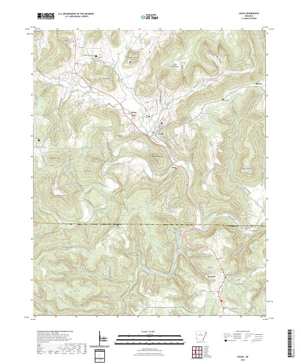 US Topo 7.5-minute map for Leslie AR