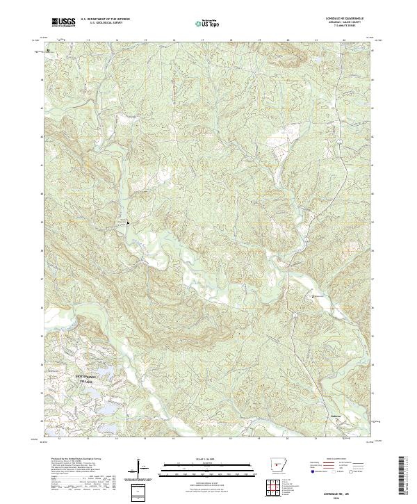 US Topo 7.5-minute map for Lonsdale NE AR