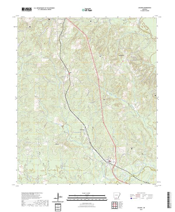 US Topo 7.5-minute map for Louann AR