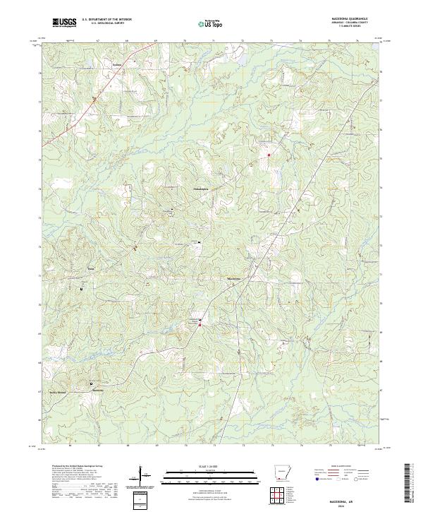 US Topo 7.5-minute map for Macedonia AR