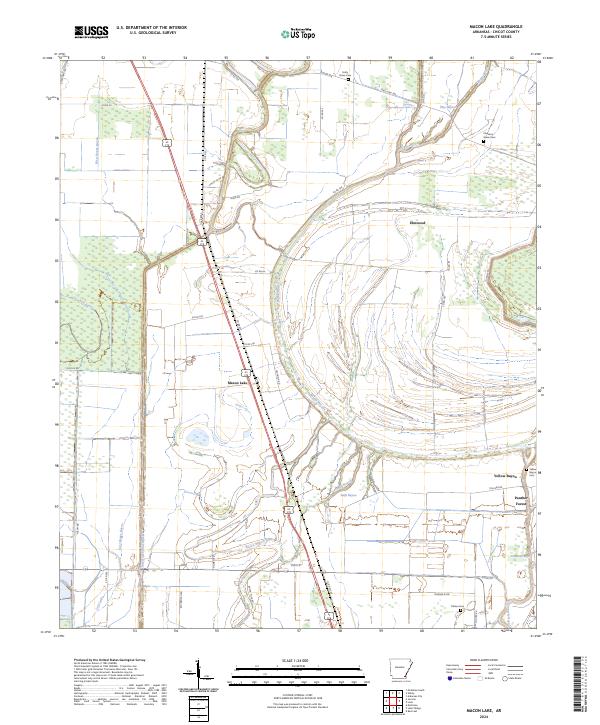 US Topo 7.5-minute map for Macon Lake AR