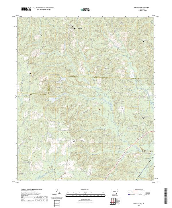 US Topo 7.5-minute map for Magnolia NW AR