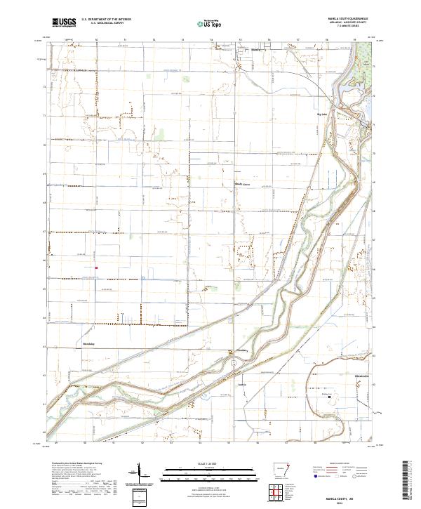 US Topo 7.5-minute map for Manila South AR