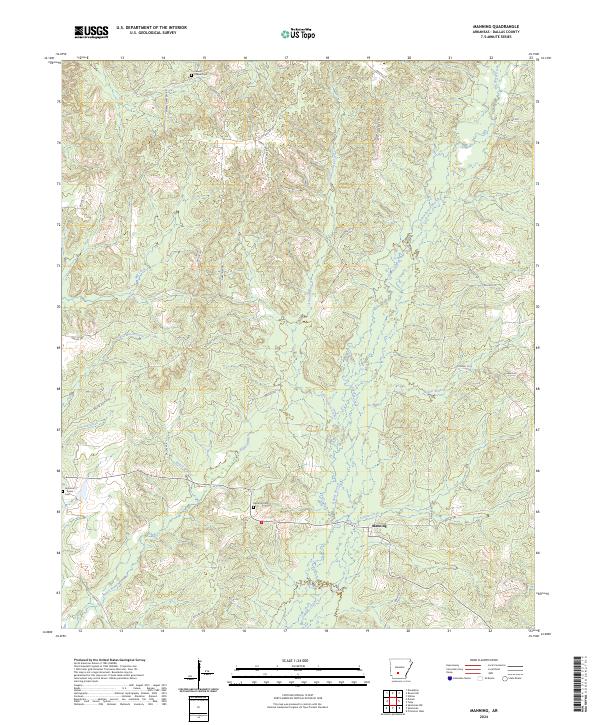 US Topo 7.5-minute map for Manning AR