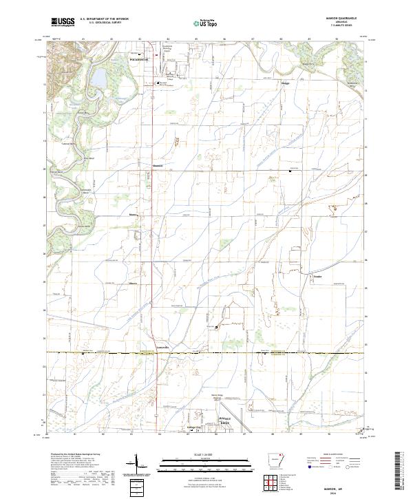 US Topo 7.5-minute map for Manson AR