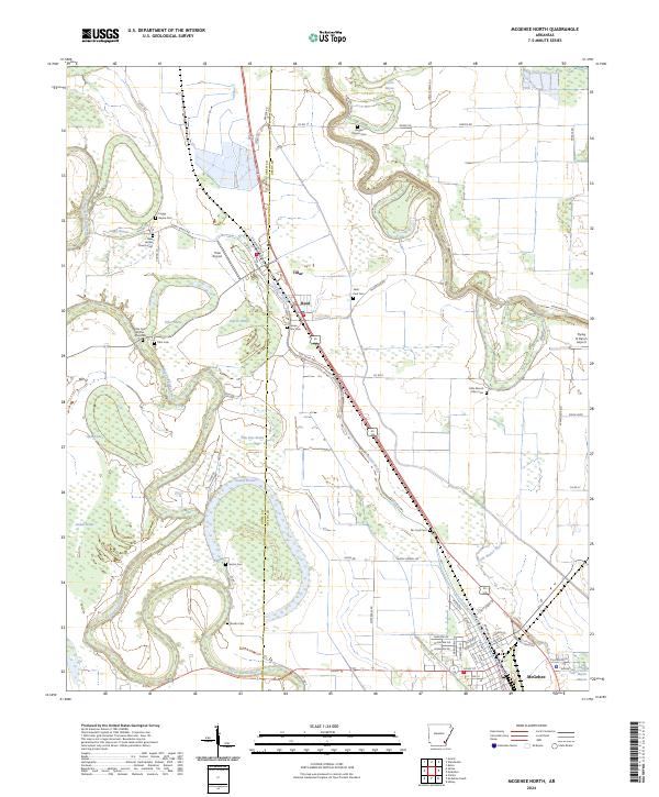 US Topo 7.5-minute map for McGehee North AR