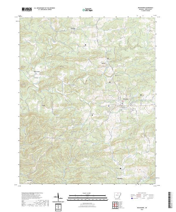 US Topo 7.5-minute map for Melbourne AR