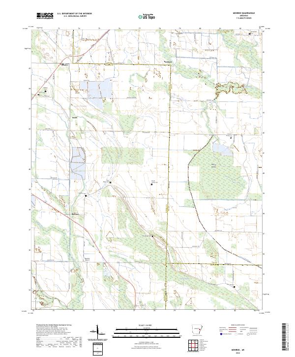 US Topo 7.5-minute map for Monroe AR