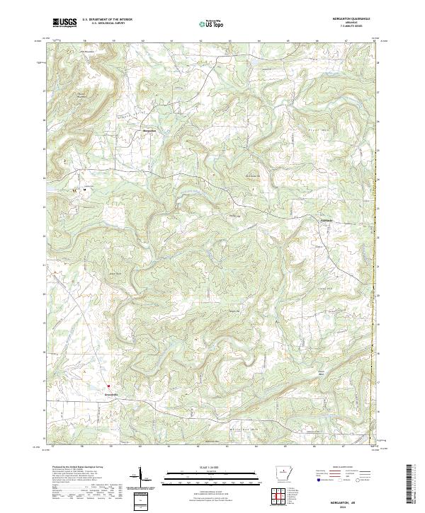 US Topo 7.5-minute map for Morganton AR