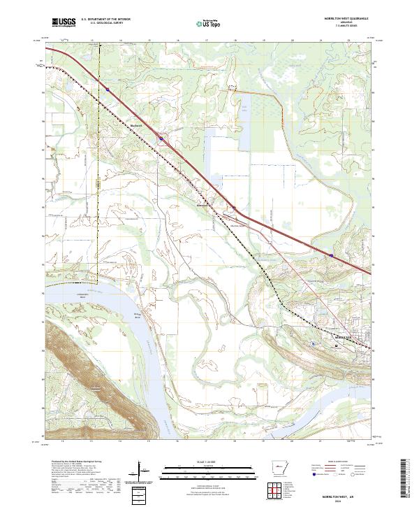 US Topo 7.5-minute map for Morrilton West AR