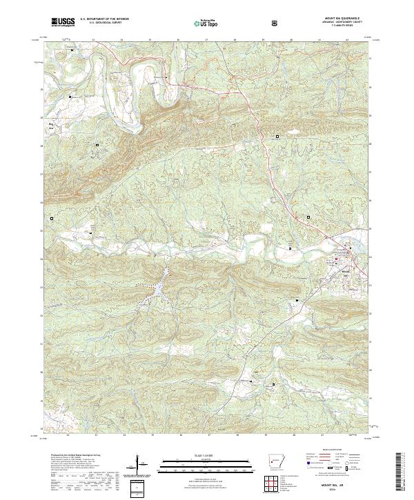 US Topo 7.5-minute map for Mount Ida AR