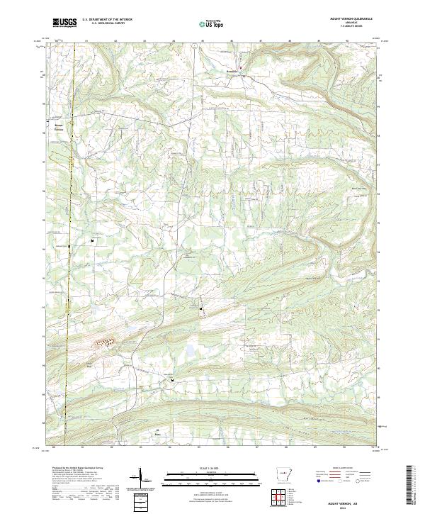 US Topo 7.5-minute map for Mount Vernon AR