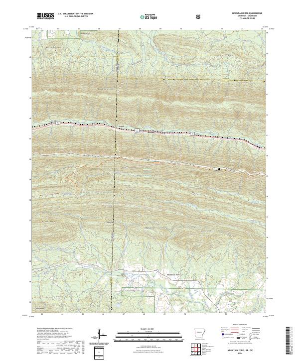 US Topo 7.5-minute map for Mountain Fork AROK