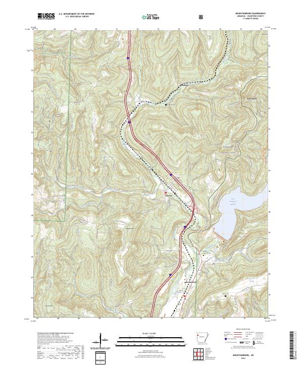 US Topo 7.5-minute map for Mountainburg AR