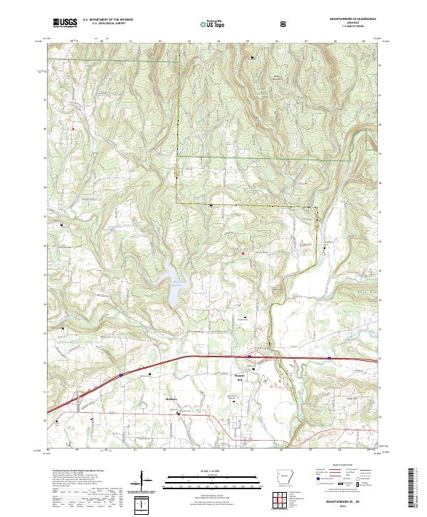 US Topo 7.5-minute map for Mountainburg SE AR