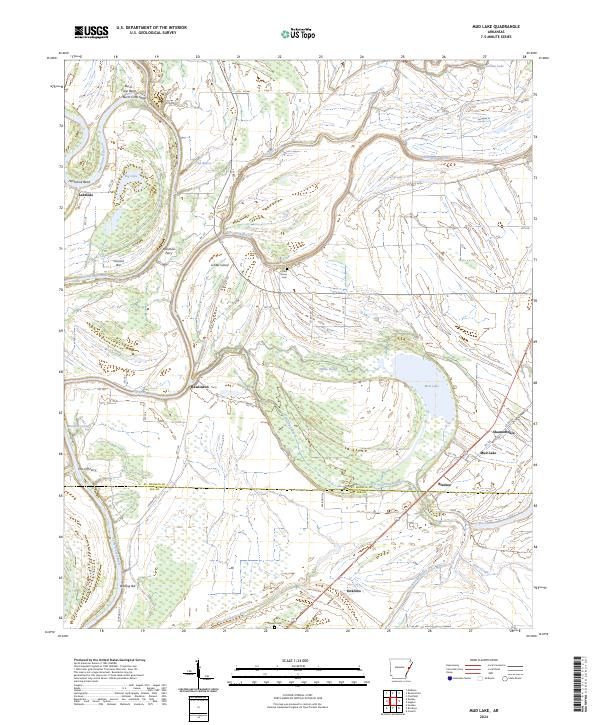 US Topo 7.5-minute map for Mud Lake AR