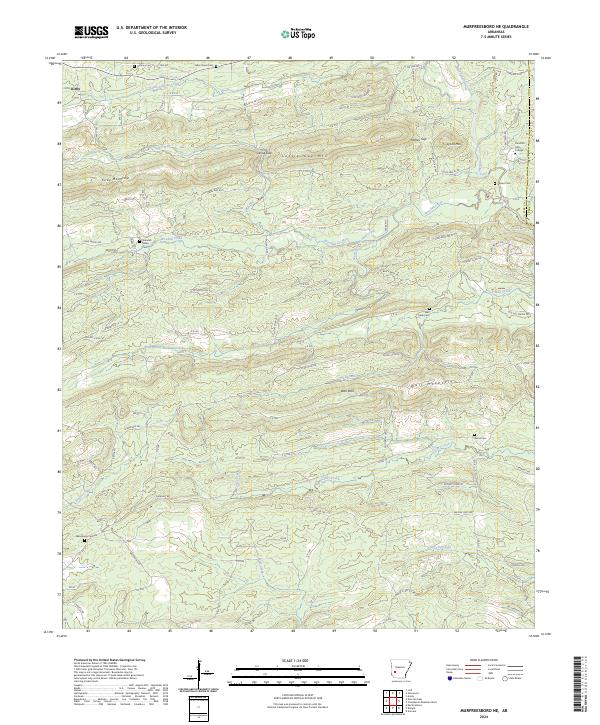 US Topo 7.5-minute map for Murfreesboro NE AR