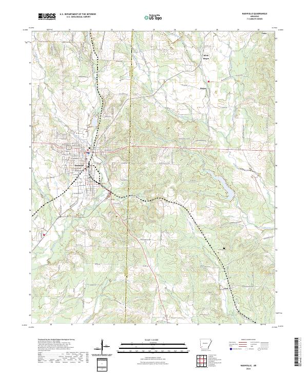 US Topo 7.5-minute map for Nashville AR