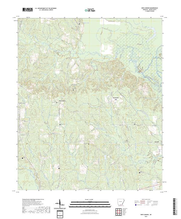 US Topo 7.5-minute map for New London AR