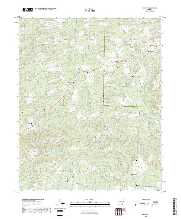 US Topo 7.5-minute map for Newhope AR