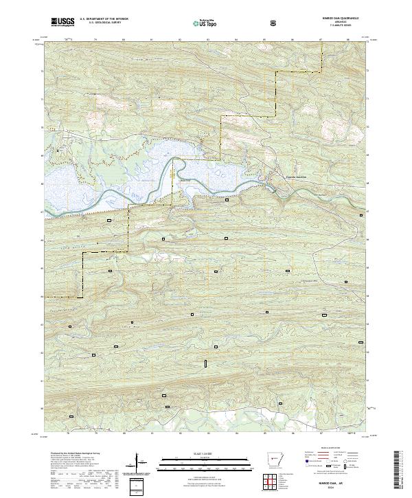 US Topo 7.5-minute map for Nimrod Dam AR