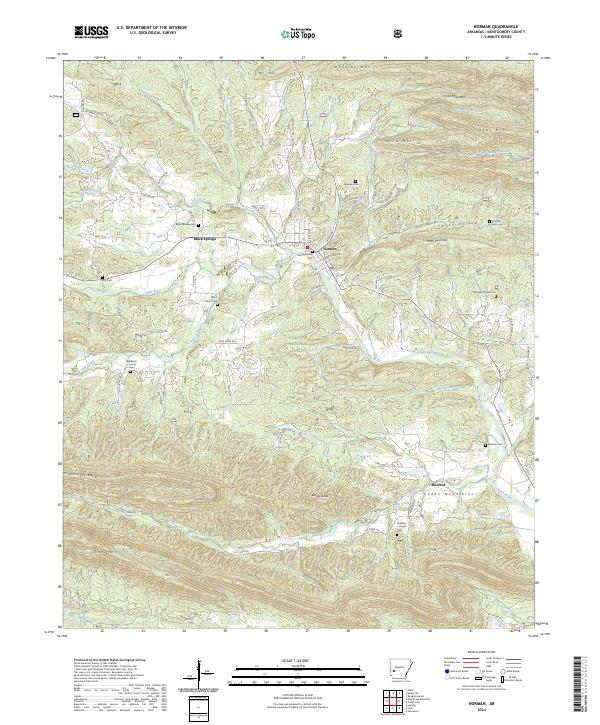 US Topo 7.5-minute map for Norman AR