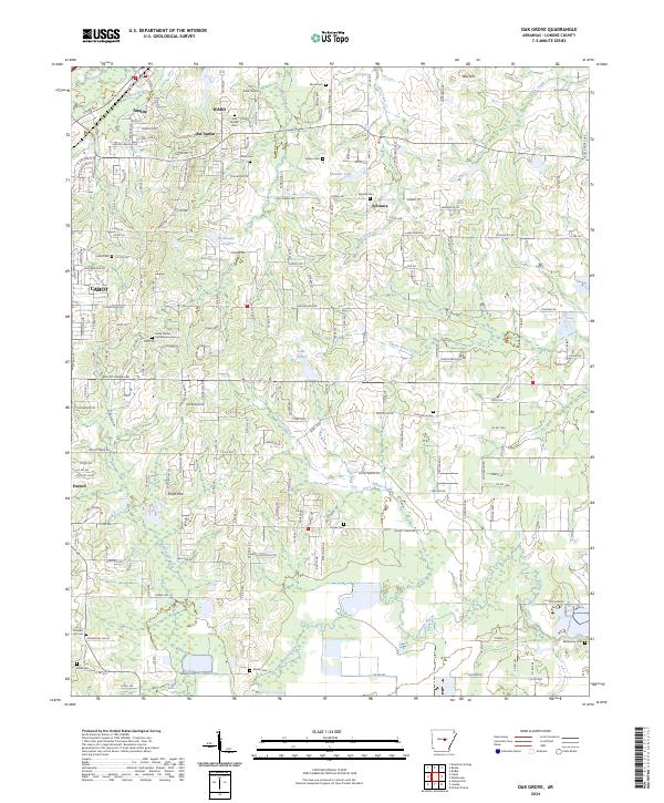 US Topo 7.5-minute map for Oak Grove AR