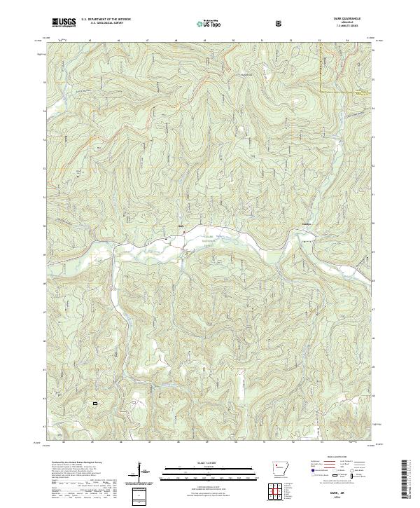 US Topo 7.5-minute map for Oark AR