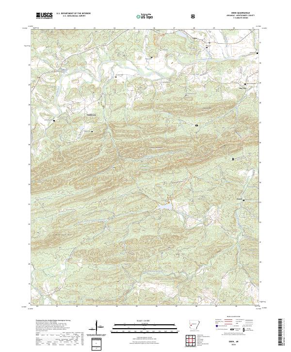 US Topo 7.5-minute map for Oden AR