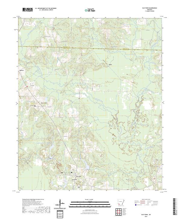 US Topo 7.5-minute map for Old Town AR