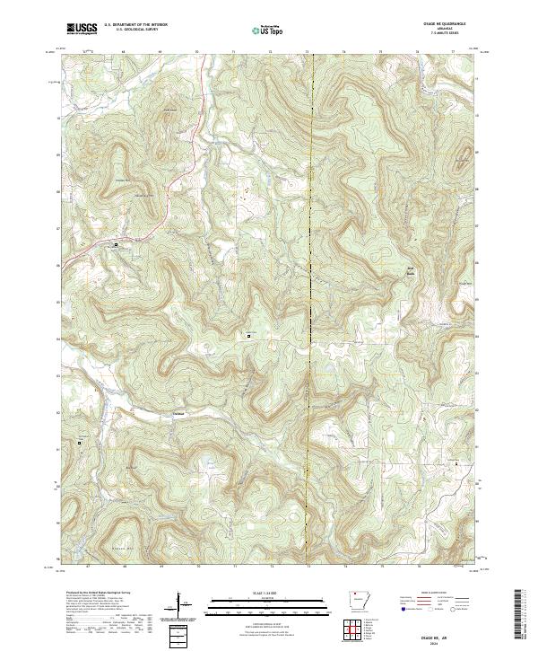 US Topo 7.5-minute map for Osage NE AR